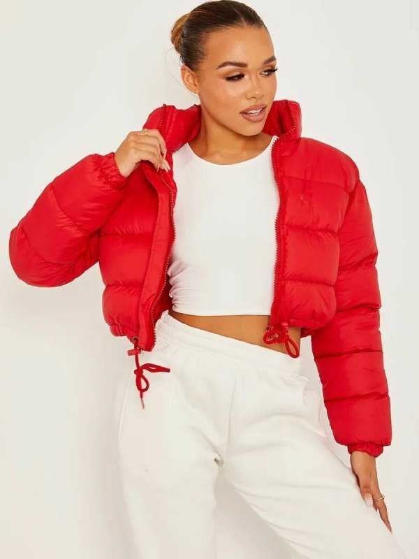 Women's Down Jacket $59.50 Dana Fashion Color: Red Size: L Women's clothing Product information: Thickness: medium Fabric name: Polyester Fiber Color: black, silver gray, red, green, wine red, Army Green, white, brown, khaki, pink, gray side seam plus poc