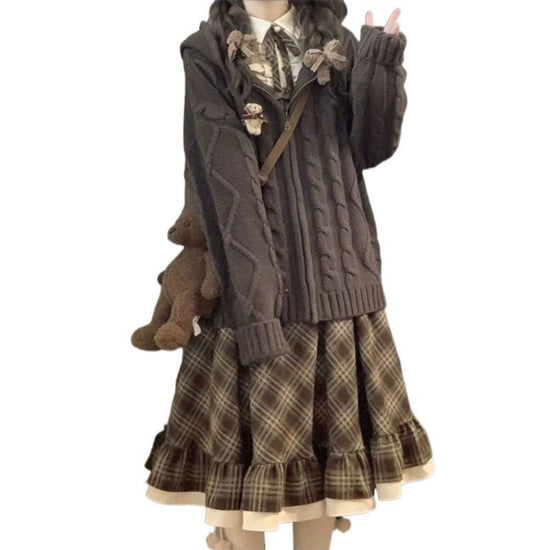 Women's Dress Sweater Coat Two-piece Set $39.99 Dana Fashion Style: Coat Size: 2XL Women's clothing Product information: Fabric name: acrylic Color: dress and coat two-piece set, dress, cardigan Size: S,M,L,XL,2XL Applicable Gender: Female Skirt length: l