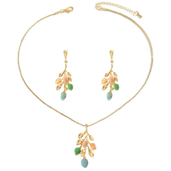 Women's Earrings Necklace Jewelry Suit Wheat $35.22 Dana Fashion Color: XL54071 Women's Accessories Product information: Pattern: plants and flowers Treatment Process: inlay Color: XL5407-1,XL5407-2 Applicable population: Female Inlaid material: Gem Mater