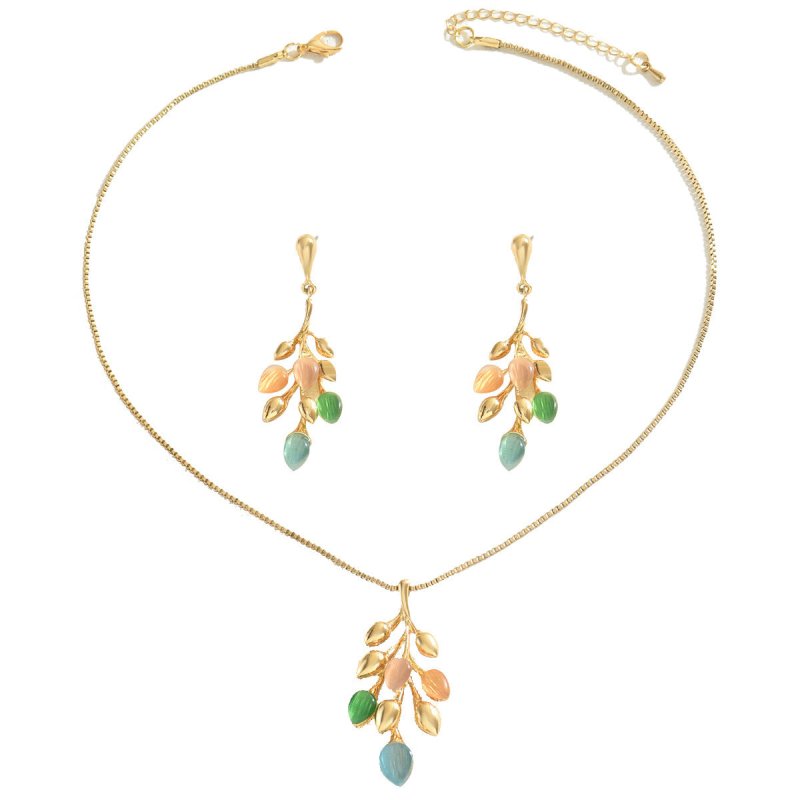 Women's Earrings Necklace Jewelry Suit Wheat $35.22 Dana Fashion Color: XL54071 Women's Accessories Product information: Pattern: plants and flowers Treatment Process: inlay Color: XL5407-1,XL5407-2 Applicable population: Female Inlaid material: Gem Mater