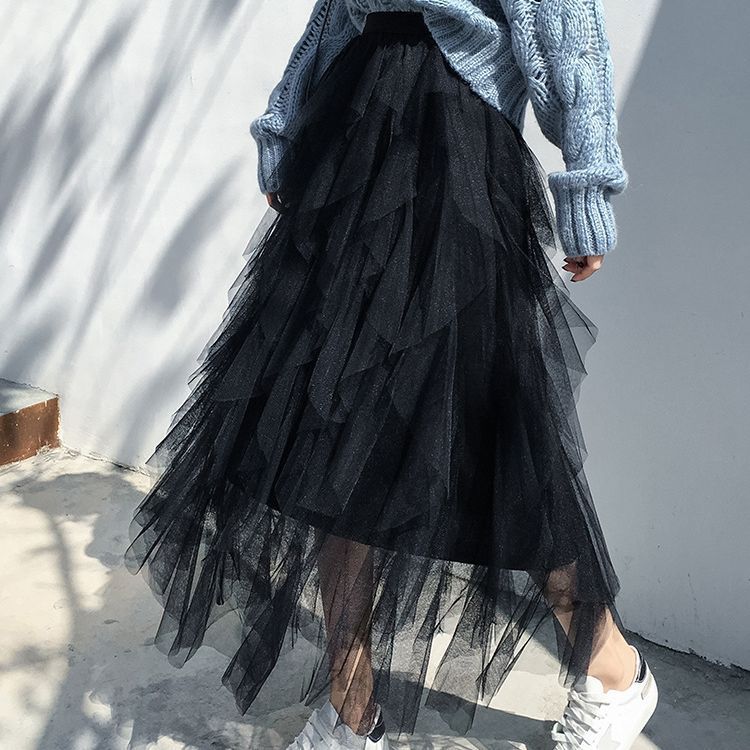 Women's Easy Matching Mesh Stitching Skirt $38.95 Dana Fashion Color: Apricot Size: Average Size Women's clothing Product information: Pattern: solid color Skirt type: Dress Color: white, gray, black, pink, apricot, royal blue, rose red, khaki, brown, lig