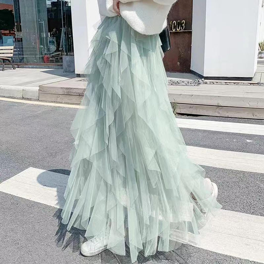 Women's Easy Matching Mesh Stitching Skirt $38.95 Dana Fashion Color: Apricot Size: Average Size Women's clothing Product information: Pattern: solid color Skirt type: Dress Color: white, gray, black, pink, apricot, royal blue, rose red, khaki, brown, lig