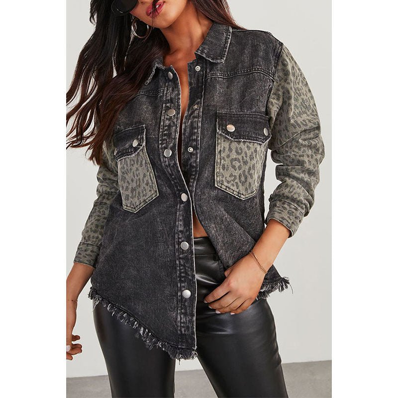 Women's European And American Fashion All-match Printed Long-sleeved Jacket $75.50 Dana Fashion Color: Black Size: L Women's clothing Product information: Pattern: Leopard print Color: LC788498-P2 Size: S,M,L,XL,XXL Version: Regular Style type: Street hip