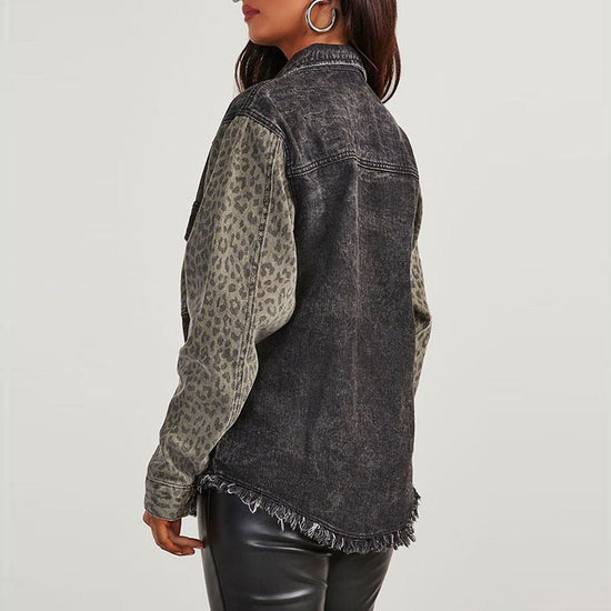 Women's European And American Fashion All-match Printed Long-sleeved Jacket $75.50 Dana Fashion Color: Black Size: L Women's clothing Product information: Pattern: Leopard print Color: LC788498-P2 Size: S,M,L,XL,XXL Version: Regular Style type: Street hip