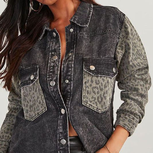 Women's European And American Fashion All-match Printed Long-sleeved Jacket $75.50 Dana Fashion Color: Black Size: L Women's clothing Product information: Pattern: Leopard print Color: LC788498-P2 Size: S,M,L,XL,XXL Version: Regular Style type: Street hip