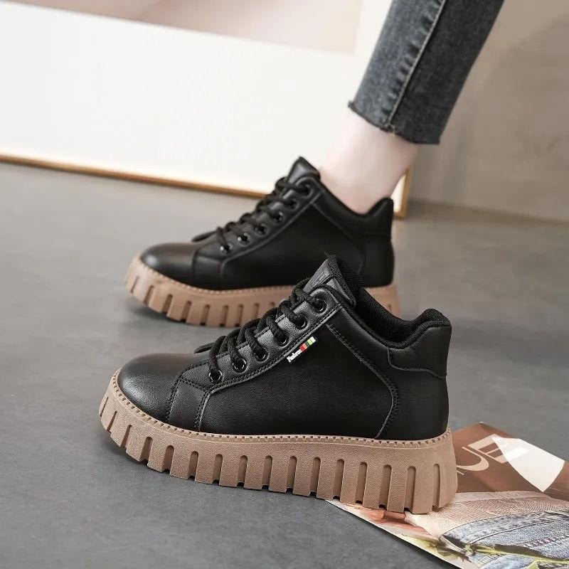 Women's Fashion All-matching Platform Shoes $37.90 Dana Fashion Color: Black Size: 35 Women's shoes Product information: Color: white【 single lining], Black [single lining], dark brown [single lining]] Heel height: flat heel Size: 35, 36, 37, 38, 39, 40 A