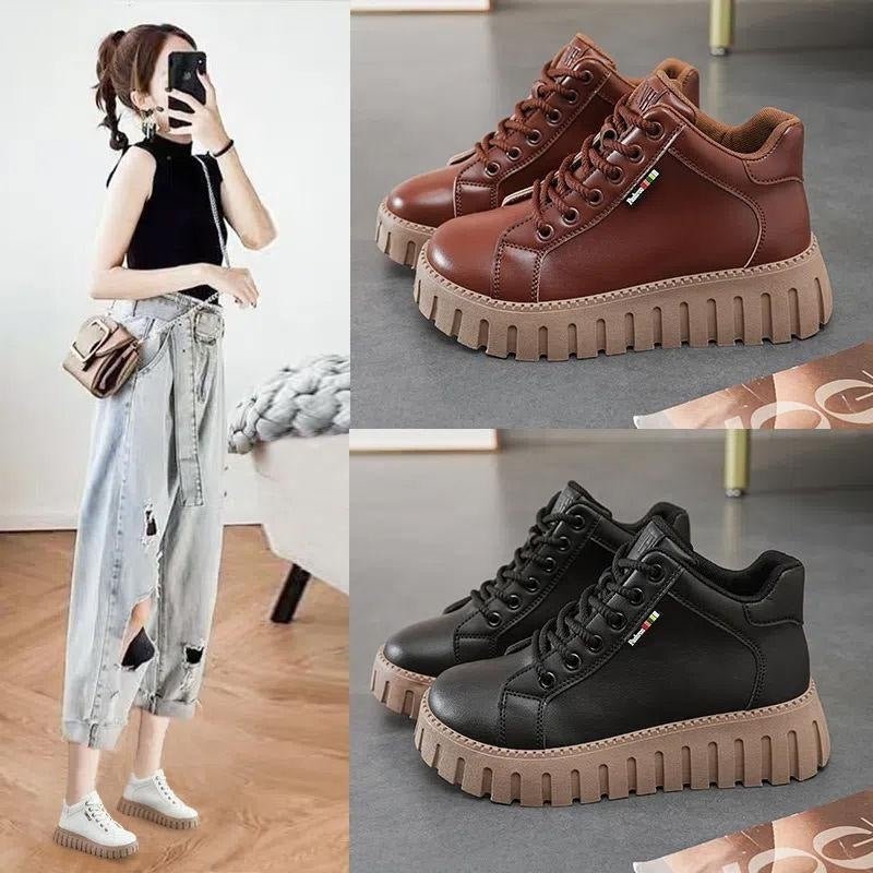 Women's Fashion All-matching Platform Shoes $37.90 Dana Fashion Color: Black Size: 35 Women's shoes Product information: Color: white【 single lining], Black [single lining], dark brown [single lining]] Heel height: flat heel Size: 35, 36, 37, 38, 39, 40 A