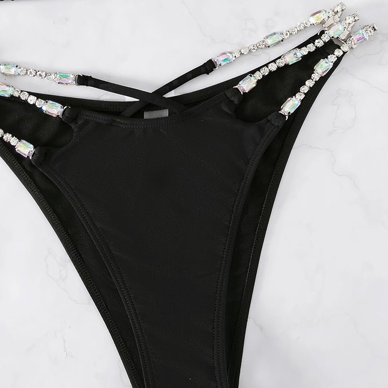 Women's Fashion Bikini Summer Swimwear $47.05 Dana Fashion Color: Black Size: L Women's clothing Product Information: Applicable gender: female Pattern style: solid color, high waist, sexy, backless, European and American Fabric composition: nylon Color: