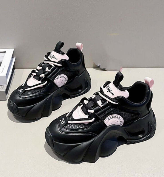 Women's Fashion Casual Thick Bottom Breathable Sneakers $60.50 Dana Fashion Color: Beige size: 35 Women's shoes Product information: Lining material: Mesh Color: pink, black, beige Heel height: mid heel (3-5CM) Size: 35, 36, 37, 38, 39, 40 Sole craft: vis
