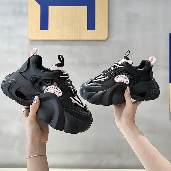 Women's Fashion Casual Thick Bottom Breathable Sneakers $60.50 Dana Fashion Color: Black size: 35 Women's shoes Product information: Lining material: Mesh Color: pink, black, beige Heel height: mid heel (3-5CM) Size: 35, 36, 37, 38, 39, 40 Sole craft: vis