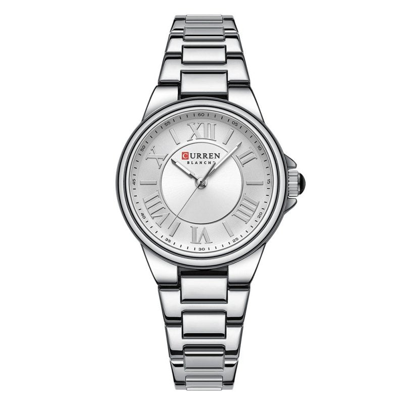 Women's Fashion Clock Steel Belt Watch $40.00 Dana Fashion Color: White Shell White Women's Accessories Product information: Color: white shell White, white shell pink, rose shell white, gold shell white, rose shell blue Thickness: 9mm Applicable people: