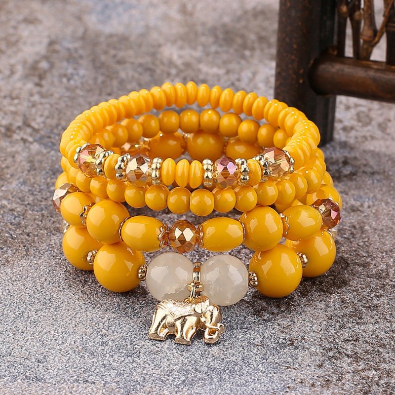 Women's Fashion Elephant Pendant Crystal Bracelet $17.00 Dana Fashion Color: Beige Women's Accessories Product information: Treatment Process: Electroplating Color: B0253-beige,B0253-dark mixed, B0253-coffee,B0253-yellow,B0253-Blue Black, B0253-new mixed,