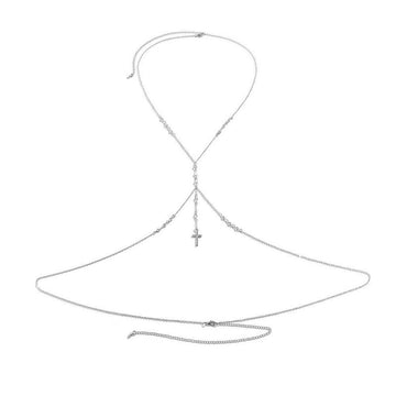Cross Waist Chain Silver