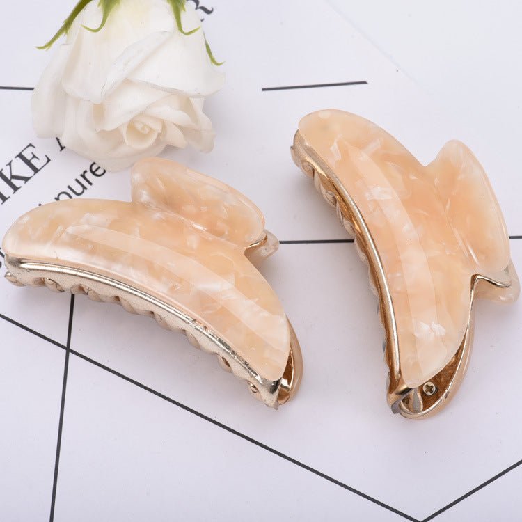 Women's Fashion Large Acrylic Barrettes $9.00 Dana Fashion Color: Cloud Orange Purity: Bulk Women's Accessories Product information: Treatment Process: baking varnish Color: Cloud Purple, cloud gray, cloud orange, cloud pink, little orange, little coffee,