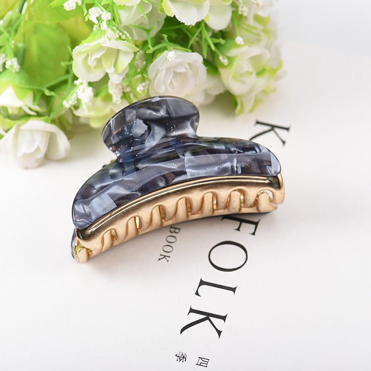 Women's Fashion Large Acrylic Barrettes $9.00 Dana Fashion Color: Dotted Navy Blue Purity: Bulk Women's Accessories Product information: Treatment Process: baking varnish Color: Cloud Purple, cloud gray, cloud orange, cloud pink, little orange, little cof