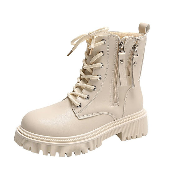 Women's Fashion Leisure Warm Ankle Boots $50.32 Dana Fashion Color: Beige Size: 35 Women's shoes ข้อมูลผลิตภัณฑ์: ลวดลาย: สีพื้น สี : ซับในสีเบจชั้นเดียว ซับในสีดำชั้นเดียว ซับในผ้าฝ้ายสีเบจ ซับในผ้าฝ้ายสีดำ ขนาด: 35, 36, 37, 38, 39, 40, 41, 42 รูปทรงปลาย