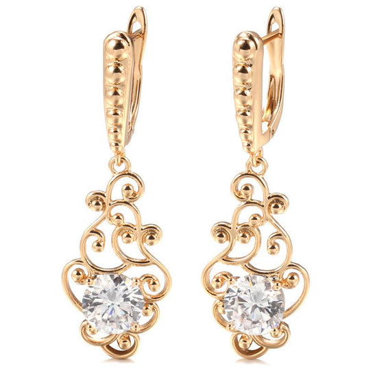 Women's Fashion Long Pattern Zircon Earrings $13.90 Dana Fashion Color: H0222 Rose Gold Women's Accessories Product information: Color: H0222 rose gold Style: Women's Material: Copper Shape: U-shaped Popular elements: Flowers Packing list: Earrings *1 pai