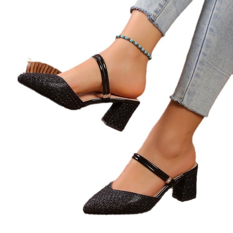 Women's Fashion New High Heel Sandals $35.50 Dana Fashion Color: Black Size: 35 Women's shoes Product information: Color: black, gold, silver Upper material: PU Size: 35.36, 37.38, 39.40, 41.42 Category: High Heels Style: European and American Packing lis