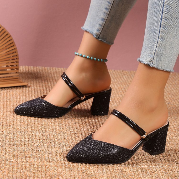 Women's Fashion New High Heel Sandals $35.50 Dana Fashion Color: Black Size: 35 Women's shoes Product information: Color: black, gold, silver Upper material: PU Size: 35.36, 37.38, 39.40, 41.42 Category: High Heels Style: European and American Packing lis