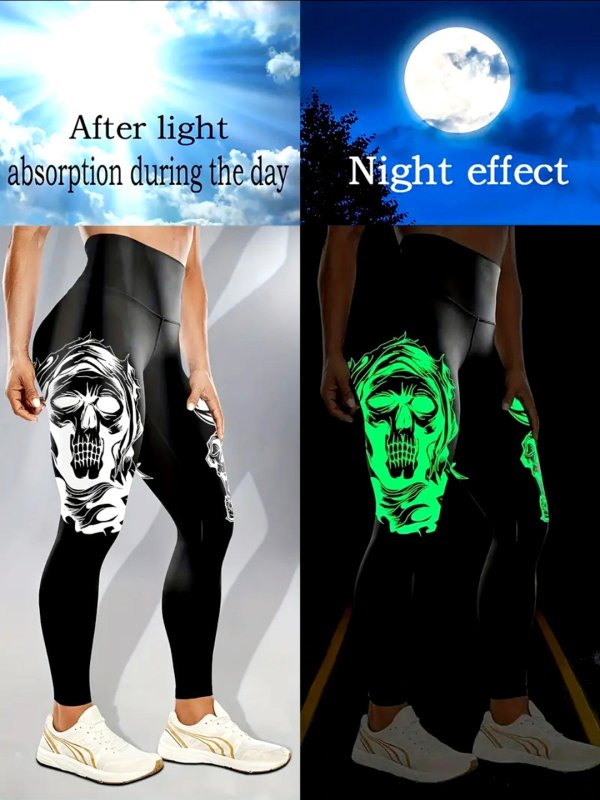 Women's Fashion New Luminous Yoga Pants $25.99 Dana Fashion Color: BSTM0073 Luminous Large Skull Size: L Women's clothing معلومات المنتج: الرياضات المناسبة: اليوجا والجري واللياقة البدنية وركوب الدراجات والتنس والمشي لمسافات طويلة والتسلق اسم القماش: مزيج