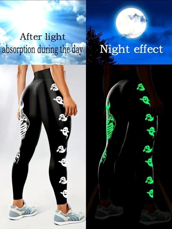 Women's Fashion New Luminous Yoga Pants $25.99 Dana Fashion Color: BSTM0040 Luminous Little Ghost Size: L Women's clothing معلومات المنتج: الرياضات المناسبة: اليوجا والجري واللياقة البدنية وركوب الدراجات والتنس والمشي لمسافات طويلة والتسلق اسم القماش: مزي