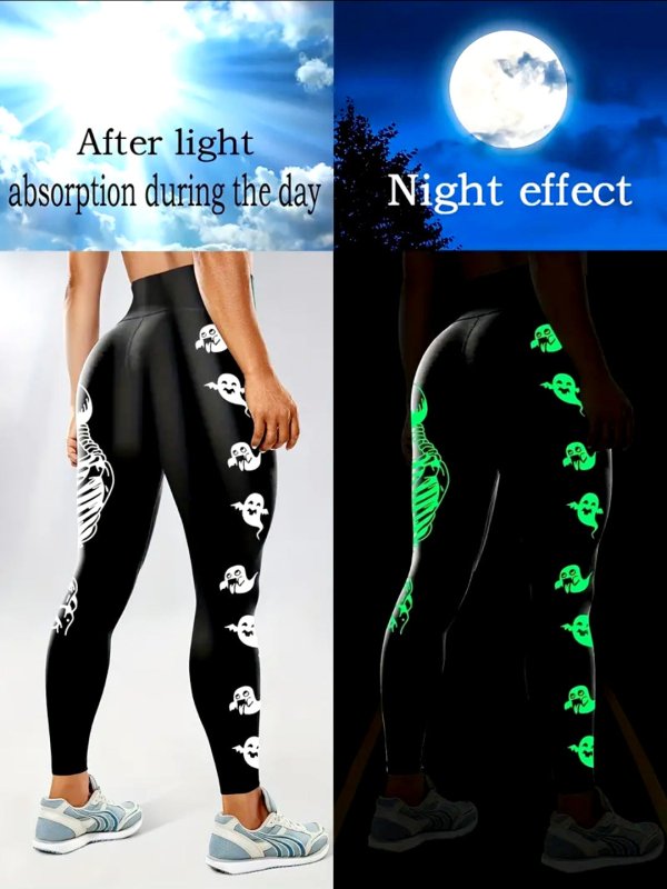 Women's Fashion New Luminous Yoga Pants $25.99 Dana Fashion Color: BSTM0040 Luminous Little Ghost Size: L Women's clothing معلومات المنتج: الرياضات المناسبة: اليوجا والجري واللياقة البدنية وركوب الدراجات والتنس والمشي لمسافات طويلة والتسلق اسم القماش: مزي