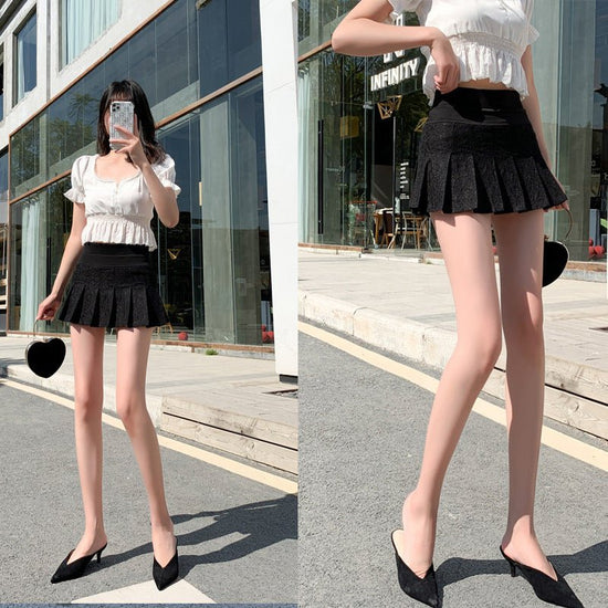 Women's Fashion New Super Short Mini Skirts $30.00 Dana Fashion Color: Black anti glare Size: L Women's clothing Product information: Pattern: plain Main fabric composition: Chlorine fiber (chlorine) Popular elements: lace, folds, hollow, gauze Color: whi