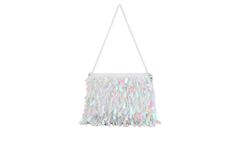 Women's Fashion Retro Sequin Tassel Handbag $63.39 Dana Fashion Color: White Women's Bags Product information: Color: white, black, gold, silver, pink Material: acrylic plastic Popular elements: sequins Lining texture: polyester Bag shape: horizontal squa