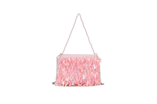 Women's Fashion Retro Sequin Tassel Handbag $63.39 Dana Fashion Color: Pink Women's Bags Product information: Color: white, black, gold, silver, pink Material: acrylic plastic Popular elements: sequins Lining texture: polyester Bag shape: horizontal squar