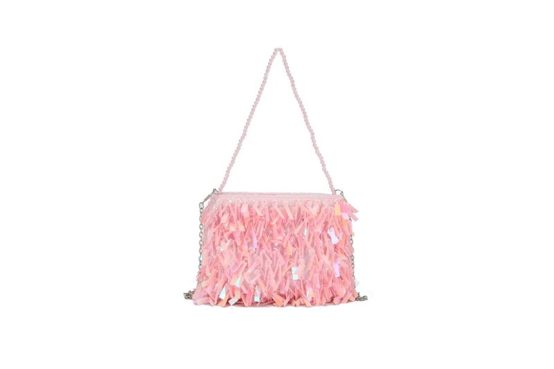 Women's Fashion Retro Sequin Tassel Handbag $63.39 Dana Fashion Color: Pink Women's Bags Product information: Color: white, black, gold, silver, pink Material: acrylic plastic Popular elements: sequins Lining texture: polyester Bag shape: horizontal squar
