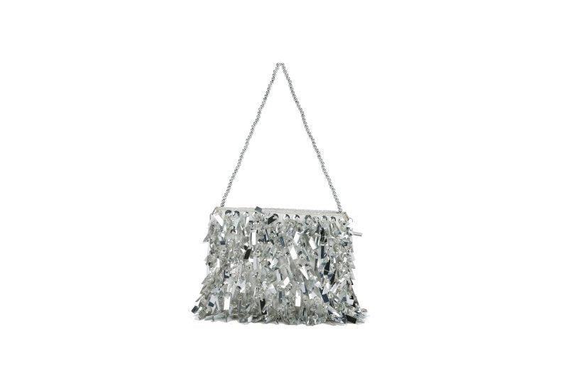 Women's Fashion Retro Sequin Tassel Handbag $63.39 Dana Fashion Color: Silver Women's Bags Product information: Color: white, black, gold, silver, pink Material: acrylic plastic Popular elements: sequins Lining texture: polyester Bag shape: horizontal squ