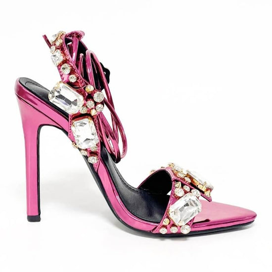 Women's Fashion Rivet Rhinestone Stiletto Heels $65.50 Dana Fashion Color: Purple 11cm Size: 35 Women's shoes Product information: Scaffolding shape: square head Color: Gold 11cm, purple 11cm, Green 11cm, silver 11cm, gold 8.5cm, purple 8.5cm, Green 8.5cm