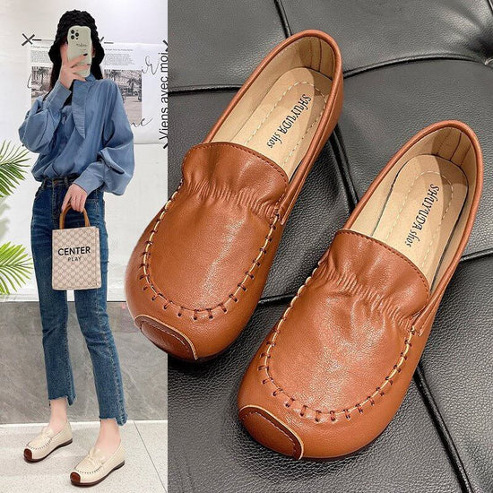 Women's Fashion Shoes Casual All-matching $35.90 Dana Fashion Color: Brown size: 35 Women's shoes Product information: Pattern: solid color Color: black, khaki, beige, brown Size: 35, 36, 37, 38, 39, 40 Shoe Upper material: artificial pu Applicable Gender