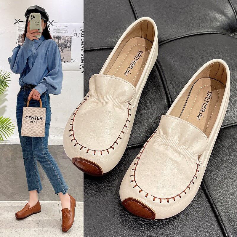 Women's Fashion Shoes Casual All-matching $35.90 Dana Fashion Color: Beige size: 35 Women's shoes Product information: Pattern: solid color Color: black, khaki, beige, brown Size: 35, 36, 37, 38, 39, 40 Shoe Upper material: artificial pu Applicable Gender