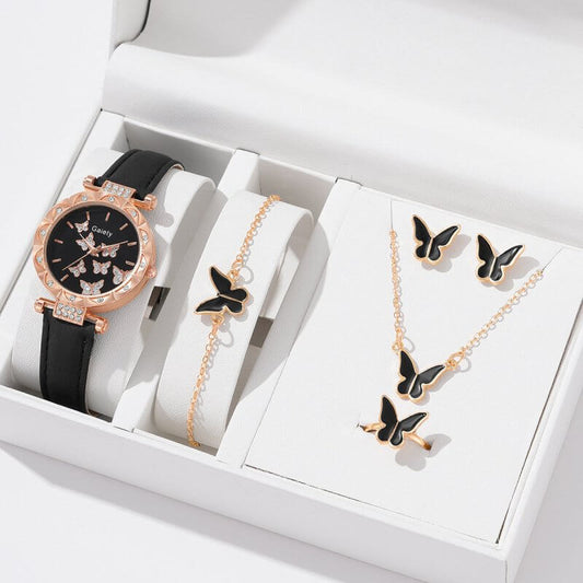 Women's Fashion Simple Butterfly Digital Belt Watch $13.14 Dana Fashion Color: Beige Black Butterfly Suit Women's Accessories Product information: Color: black, brown, pink, red, beige black butterfly suit (without box), black black butterfly suit (withou
