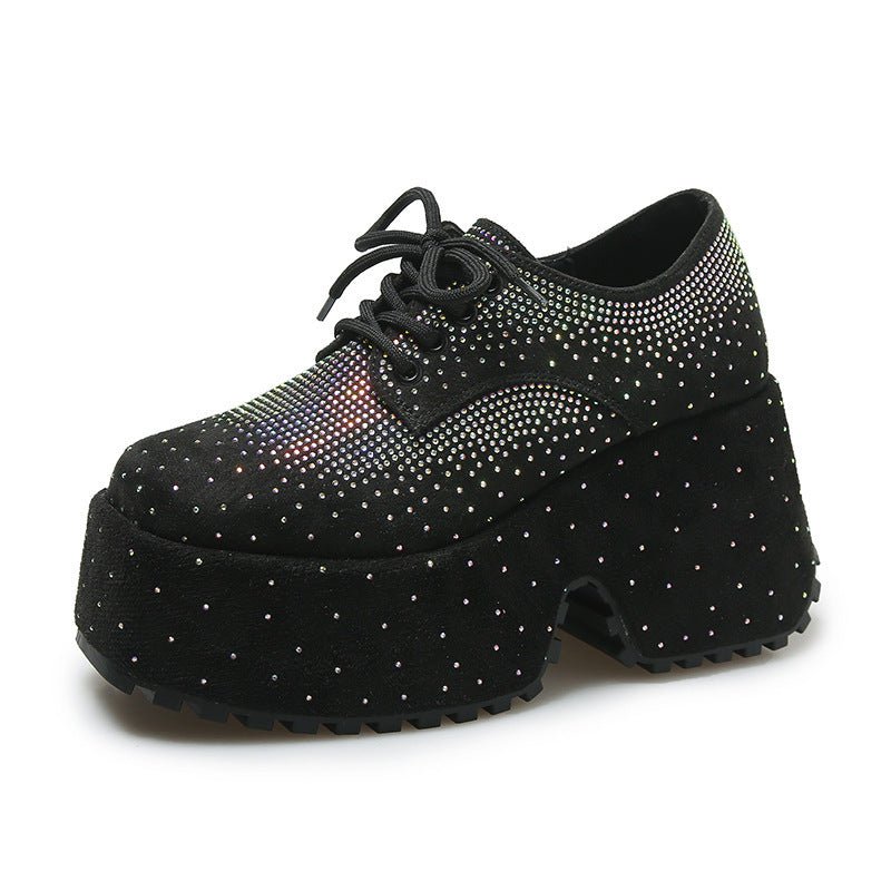 Women's Fashion Starry Rhinestone Platform Low-top Shoes $80.61 Dana Fashion Color: Black Size: 35 Women's shoes Product information: Pattern: color matching Lining material: cloth Applicable sports: Hiking Color: Black, Milky White, yellow can be customi