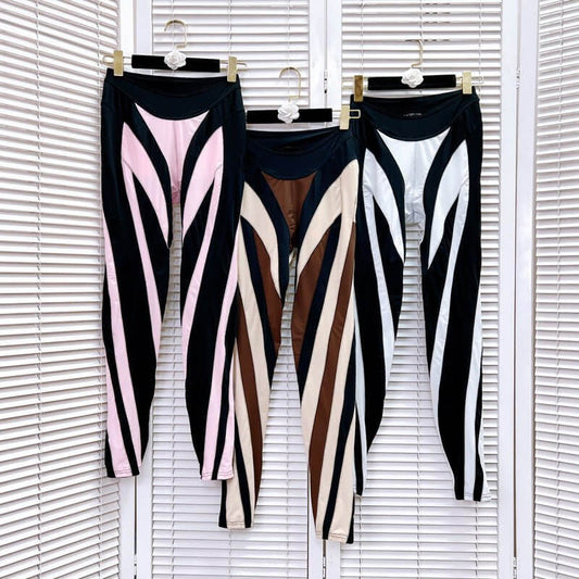 Women's Fashion Stitching Mesh Leggings $199.00 Dana Fashion Color: Black size: L Women's clothing Product information: Fabric name: Polyester Color: black, pink, khaki Pants length: cropped pants Size: S,M,L Size Information: Note: 1. Asian sizes are 1 t