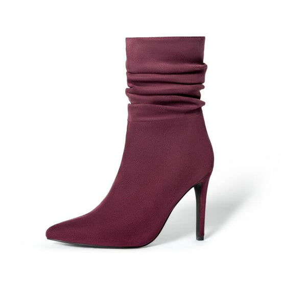 Women's Fashion Suede Pointed High Heels Boots $65.50 Dana Fashion Color: Wine Red Size: US10 Women's shoes Product information: Pattern: solid color Color: Black, apricot, Brown, wine red Heel shape: stiletto heels Size: US5,US6,US6.5,US7,US7.5,US8,US8.5