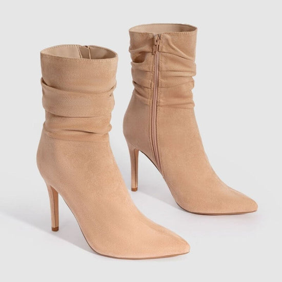 Women's Fashion Suede Pointed High Heels Boots $65.50 Dana Fashion Color: Apricot Size: US10 Women's shoes Product information: Pattern: solid color Color: Black, apricot, Brown, wine red Heel shape: stiletto heels Size: US5,US6,US6.5,US7,US7.5,US8,US8.5,