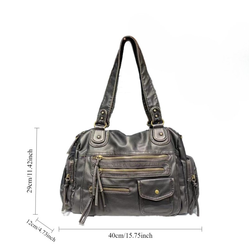 Women's Fashion Y2g Washed Old Motorcycle Bag $89.50 Dana Fashion Color: Brown Women's Bags Product information: Lining texture: Polyester Applicable scenarios: Daily matching Color: Brown Outer bag type: slit pocket Hardness: soft Material: PU Suitcase s