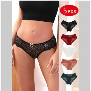 Women's Fashionable And Comfortable Breathable Traceless Briefs $25.99 Dana Fashion Color: 5pcs Size: L Women's clothing معلومات المنتج: النمط: لون سادة، زهور النسيج: حياكة اسم القماش: دانتيل اللون: أسود، أبيض، بني كاميو، أخضر غامق، أحمر نبيذي، أحمر أرجوا