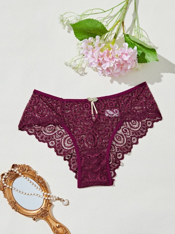 Women's Fashionable And Comfortable Breathable Traceless Briefs $25.99 Dana Fashion Color: Purplish Red Size: L Women's clothing معلومات المنتج: النمط: لون سادة، زهور النسيج: حياكة اسم القماش: دانتيل اللون: أسود، أبيض، بني كاميو، أخضر غامق، أحمر نبيذي، أح