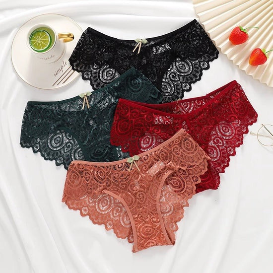 Women's Fashionable And Comfortable Breathable Traceless Briefs $25.99 Dana Fashion Color: 5pcs Size: L Women's clothing معلومات المنتج: النمط: لون سادة، زهور النسيج: حياكة اسم القماش: دانتيل اللون: أسود، أبيض، بني كاميو، أخضر غامق، أحمر نبيذي، أحمر أرجوا