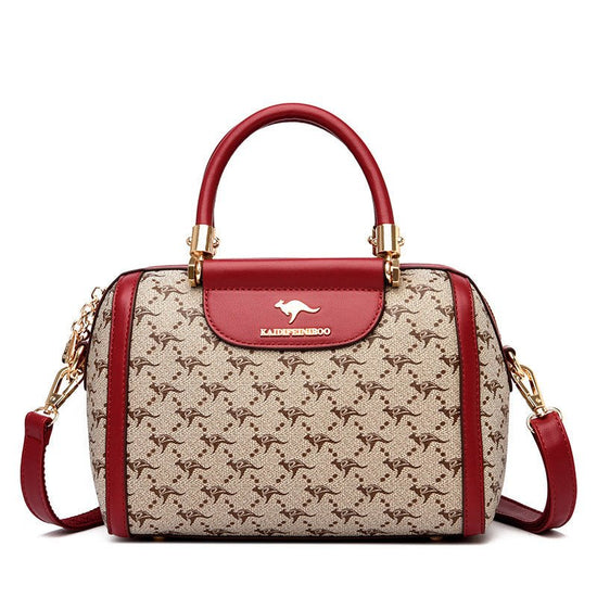 Women's Fashionable Printed Shoulder Bag $79.50 Dana Fashion Color: Diamond Plaid With Wine Red Women's Bags Product information: Lining texture: Polyester Applicable scenario: Daily matching Color: petals and Brown, petals and wine red, petals and khaki,