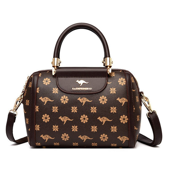 Women's Fashionable Printed Shoulder Bag $79.50 Dana Fashion Color: Petals With Brown Women's Bags Product information: Lining texture: Polyester Applicable scenario: Daily matching Color: petals and Brown, petals and wine red, petals and khaki, rhombus a