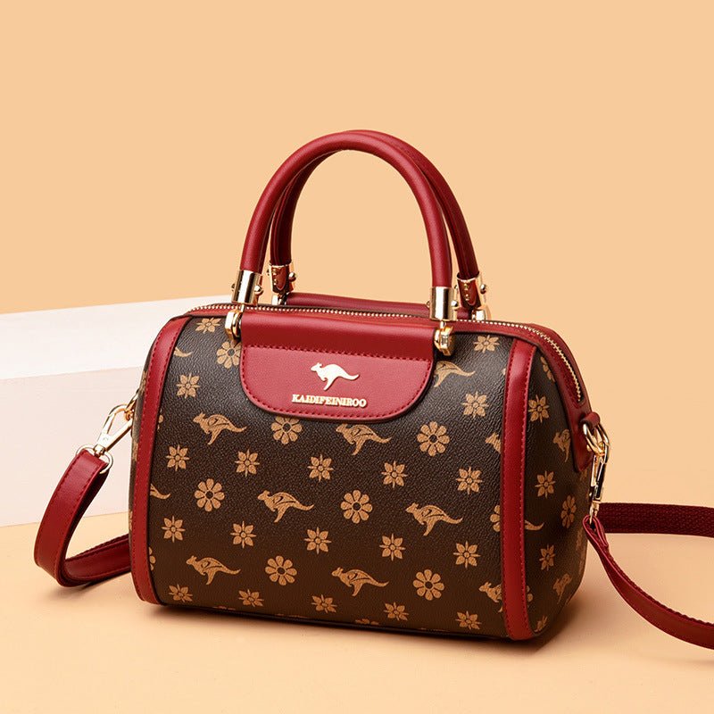 Women's Fashionable Printed Shoulder Bag $79.50 Dana Fashion Color: Diamond Plaid With Brown Women's Bags Product information: Lining texture: Polyester Applicable scenario: Daily matching Color: petals and Brown, petals and wine red, petals and khaki, rh