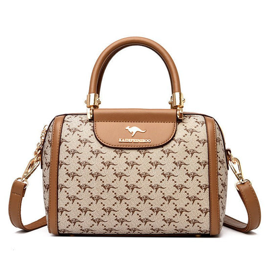 Women's Fashionable Printed Shoulder Bag $79.50 Dana Fashion Color: Rhombus With Khaki Women's Bags Product information: Lining texture: Polyester Applicable scenario: Daily matching Color: petals and Brown, petals and wine red, petals and khaki, rhombus