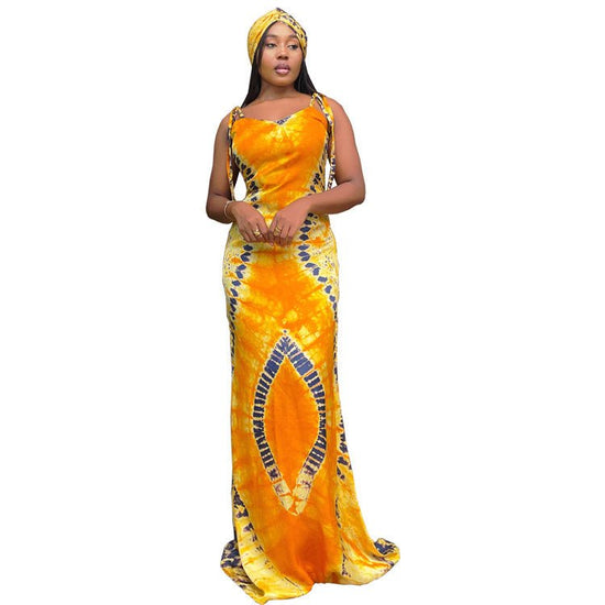 Women's Fashionable Printed Suspenders Slim Fit Long Dress Long Dress Scarf $49.90 Dana Fashion Color: Dark Pink Size: L Women's clothing Product information: Pattern: Rainbow Skirt type: hip skirt Color: dark pink, orange, peacock blue Waist Type: Mid wa