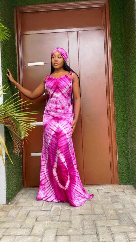 Women's Fashionable Printed Suspenders Slim Fit Long Dress Long Dress Scarf $49.90 Dana Fashion Color: Dark Pink Size: L Women's clothing Product information: Pattern: Rainbow Skirt type: hip skirt Color: dark pink, orange, peacock blue Waist Type: Mid wa