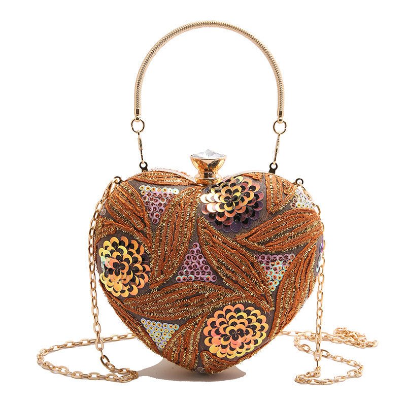 Women's Fashionable Sequins Shoulder Bag Retro $29.49 Dana Fashion Color: Brown Women's Bags Product information: Color: blue, purple, gold, brown, yellow Hardness: hard Material: Special Suitcase shape: heart shape Popular elements: Sequins Number of sho
